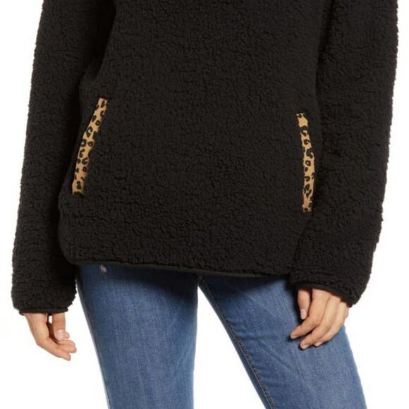 Thread Supply Wubby Fleece Pullover Sherpa Sweater Leopard Pockets Animal Print - Picture 11 of 12